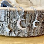 Large crescent moon necklace